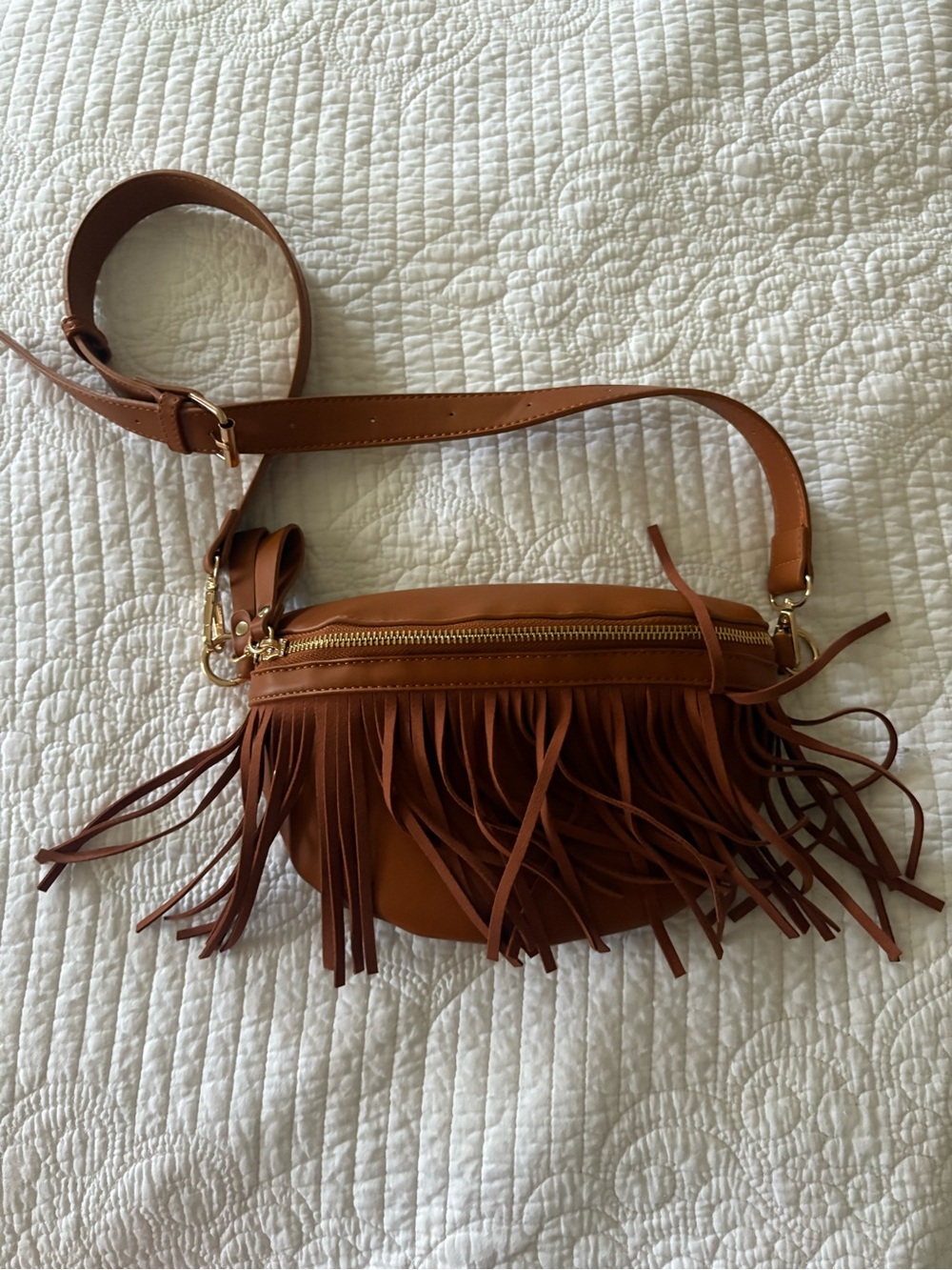 Fringe bumbag  - Brown